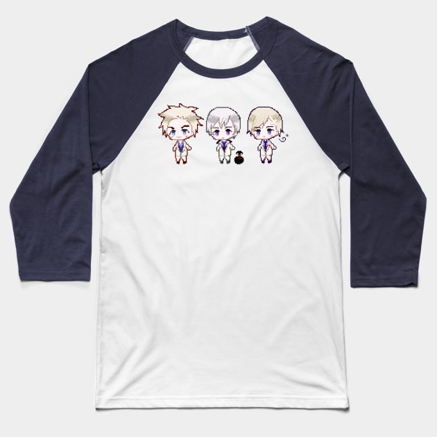 Hetalia Denmark Norway Iceland Pixel Art Baseball T-Shirt by MemoOwO